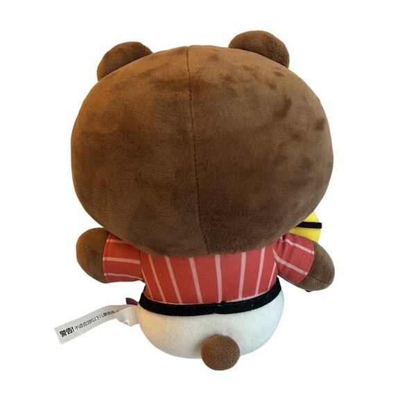 Line Friends Minions Collaboration Plush 10.5" Sitting Brown Bear With Minion Do - Picture 4 of 4